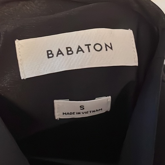 Black Babaton Mock Neck Long Sleeve, satin material and a size S. - Picture 2 of 2